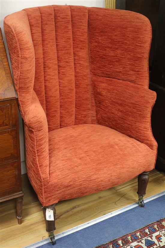 A George IV rosewood wing chair, 77cm